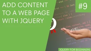 jQuery Tutorial for Beginners - Adding Content using jQuery