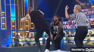 jey uso vs kevin owens roman reigns and jey uso destroys kevin owens
