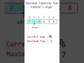 Kadane s maximum subarray sum