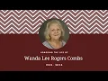 Wanda Lee Rogers Combs Funeral Service