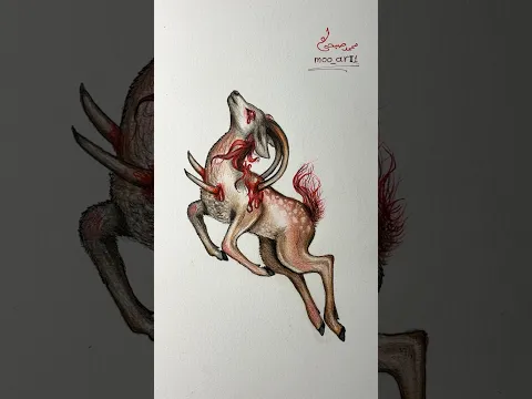 رسمت المعزة الترند 🐐 بأقلام تلوين خشبية والنتيجة صدمتني 😱 #drawing #art #رسم