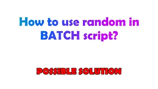 How to use random in BATCH script