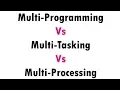 Multiprogramming Vs Multitasking Vs Multiprocessing