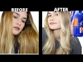 GET RID OF BRASSY TONES AT HOME WITH ONLY BLUE SHAMPOO FANOLA NO ORANGE SHAMPOO TRY ON TUTORIAL