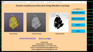 Python Code for Tomato Leaf Disease Detection Using CNN Convolutional Neural Network