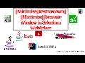 Maximize Minimize Store Browser Window in Selenium Selenium WebDriver Tutorial