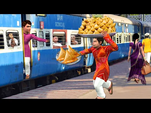 Download MP3 Fast Running Train Samosa Wala Street Food Aloo Samosa Street Food Hindi Kahaniya New Moral Stories