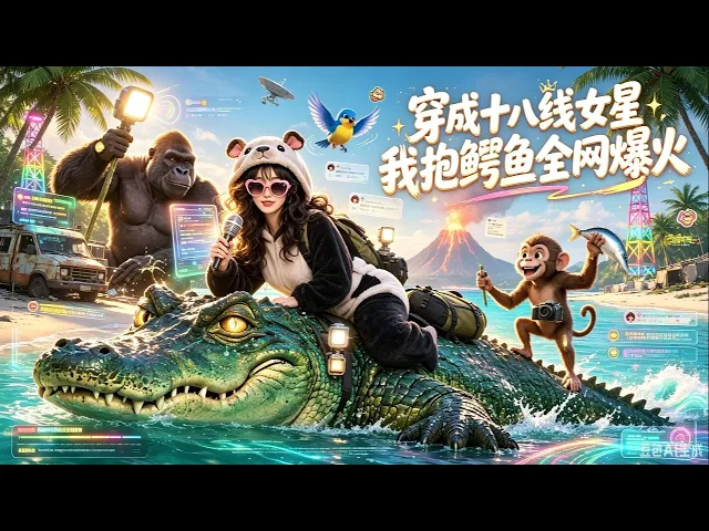 穿成十八线女星我坐鳄鱼全网爆火