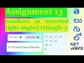 Assignment 13 numbers in inverted right angled triangle 3 NXT WAVE CCBP Telugu lo