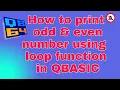 How to print odd even number using loop function in QBASIC Subscribe Techno AbhijeeT