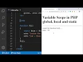 PHP Course - Variable Scopes