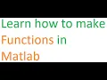 How to use FUNCTIONS in MATLAB