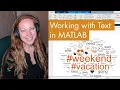 Working with Text in MATLAB Using Strings w