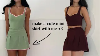 sewing tutorial for a mini pleat skirt very beginner friendly