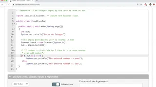 Java programming Determine if an integer is even or odd