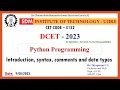 Introduction to Python Programming