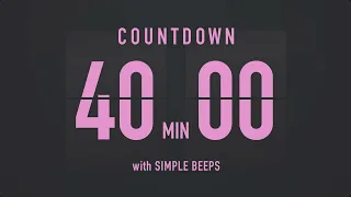 40 Minute Countdown Timer Flip Clock With Simple Beeps 