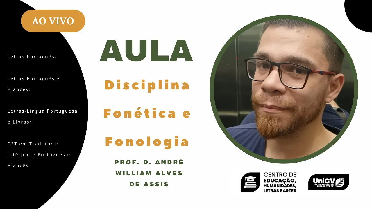 Aula 1. Disciplina: Fonética e Fonologia. Prof. Dr. André William Alves de Assis