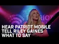 Riley Gaines with of Patriot Mobile handler isolated