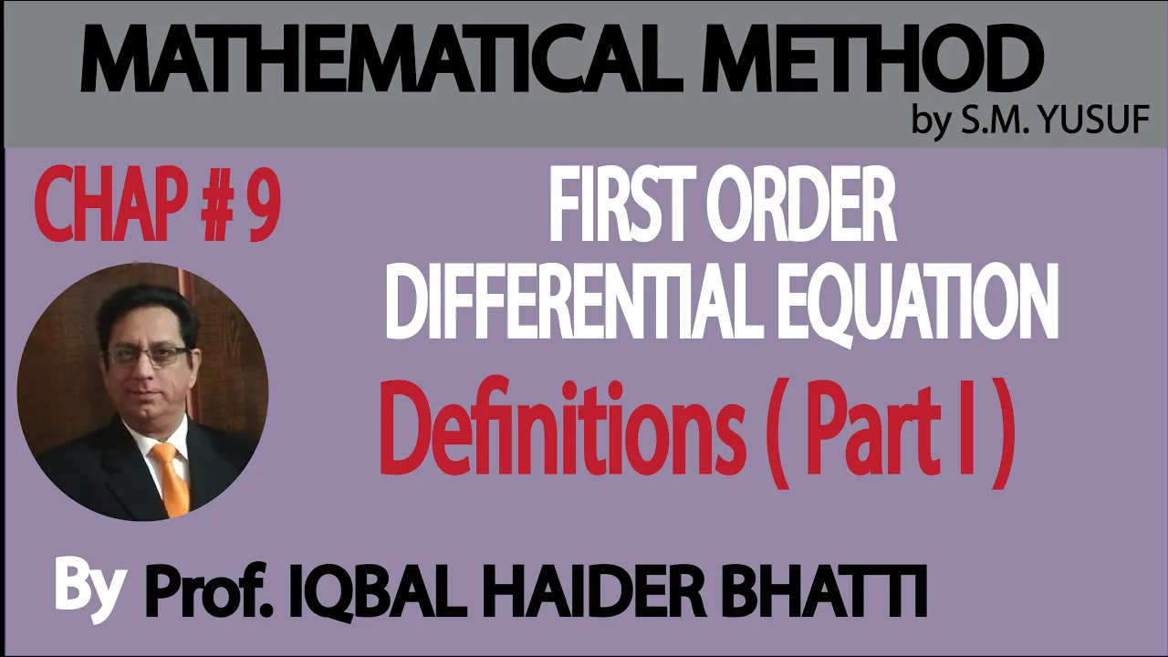 Ch# 9 | Degree and Order of Differential Equations | Method by S M Yusuf Lec 1