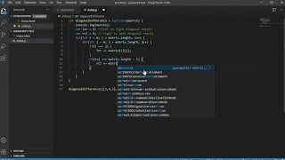 JavaScript - Diagonal Difference of a Square Matrix