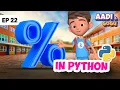 Aadi and Gogu Ep 22 Percentage in Python Coding for Kids