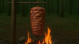 Forest Doner Kebab – Grilled Over Open Fire in Nature
