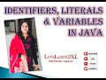 Identifiers Literals and Variables in Java using BlueJ