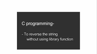 reverse string without library function c program - SAWIK