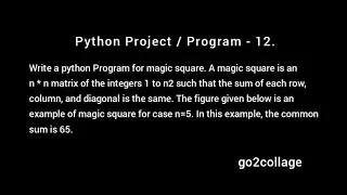 EP 12 Language Python Program Project I go2collage