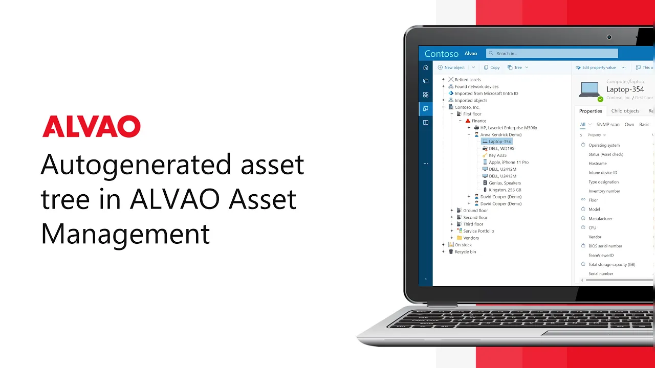 Autogenerated asset tree in ALVAO Asset Management