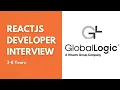 GlobalLogic ReactJS Interview React Developer 3 - 8 Years Middle ReactJS Developer 2025