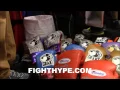 FLOYD MAYWEATHER S LARGE GLOVE COLLECTION THAT HE CHOOSES FROM PRIOR TO EACH TRAINING SESSION