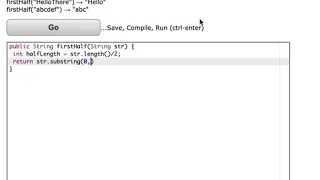 Java CodingBat String-1 firstHalf
