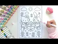 Coloring Hello Kitty My Melody Tea Party Aesthetic Art
