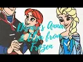 Disney FROZEN Coloring - Princess Anna Queen Elsa Olaf and Kristoff