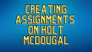 Holt McDougal Teacher Tutorial