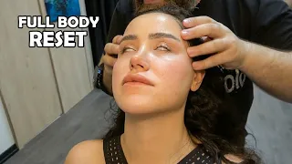 DEEP TOUCH ASMR FEMALE BODY MASSAGE + head,face,ear,neck,arm,palm,back,shoulder,eyebrow massage
