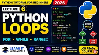 Python Loops Masterclass 2026 Build 2 Games For While Range Break Continue Lecture 6