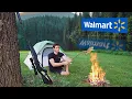 24 Hour Walmart Survival - Camping and Catching Food with only Walmart Gear