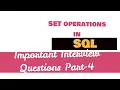 Set Operators in SQL with full explanation