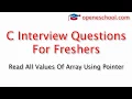 C Interview Questions For Freshers - Read array elements using pointer