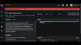 Codewars Convert string to camel case Python 6 kyu