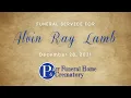 Funeral Service for Alvin Ray Lamb