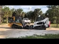 Bobcat Skid Steer vs John Deere Skid Steer Old fashion push off