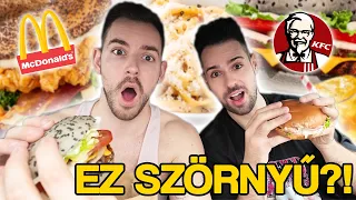 $ Megkóstoltuk A Gyorséttermek ÚJDONSÁGAIT Bencével! 🍔🤢 $