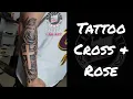 Cross with Rose Tattoo