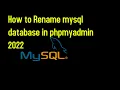 How to Rename mysql database in phpmyadmin