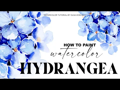 Download MP3 How to paint EASIEST watercolor HYDRANGEA  (Try out THIS macro flowers painting!)