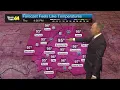 Tracking higher temperatures then increasing late week showers chances